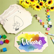 30 Pcs Unfinished Wood Sign Blank for Crafts Plaque Hanging Rectangle Slices Banners Ornament for DIY Painting Writing