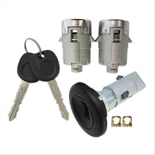 Chave e fechadura de ignição compatível com veículos, conjunto de 2 fechaduras de porta, metal e plástico