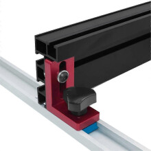 Guida inclinata a T, 500 mm, in lega di alluminio nera, per progetti di lavorazione del legno con sega da banco CNC e fresatrice.