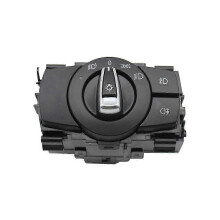 Interruptor de faro, botón giratorio Compatible con BMW Serie 1 3 X1 E81 E87 E90 E91 E92 E84, material plástico+PC, reemplazo directo, negro