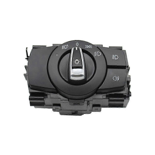 Interruptor de faro, botón giratorio Compatible con BMW Serie 1 3 X1 E81 E87 E90 E91 E92 E84, material plástico+PC, reemplazo directo, negro