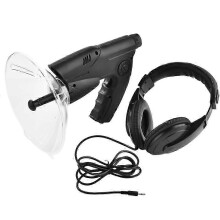 Parabolic Microphone Ear 8X Monocular, Sound Amplifier with Headphone, Black Plastic for Long Distance Birdwatching Outdoor Surveillance