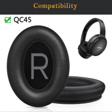 Ersatz-Ohrpolster, kompatibel mit Bose QuietComfort 45 Over-Ear-Kopfhörern, aus weichem Proteinleder, geräuschisolierendem Memory-Schaum