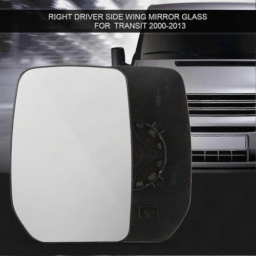 Right Driver Side Door Wing Mirror Glass compatible with Ford Transit 2000-2013, Without Heating Function, Direct Replacement