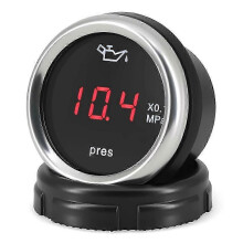 Manometro digitale della pressione dell'olio 0-1,0 MPa 52 mm con sensore 1/8 NPT e LED rosso lampeggiante per auto e yacht.