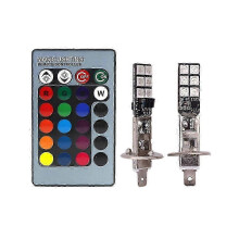 Faro LED antiniebla coche RGB 12SMD 5050, 12V-24V, 50000h, impermeable, Compatible con H1 H3 H4 9005 9006 H7 H8 H11 880 881