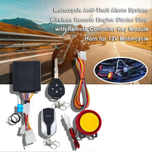 Sistema de Alarme Antifurto para Motocicleta com Controle Remoto, 125dB, 100m Alcance, Compatível com Baterias 12V