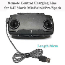 Kabel ładujący USB kompatybilny z pilotem DJI Mavic Mini Air 2 Pro Spark, 80 cm przewód zasilający w oplocie nylonowym