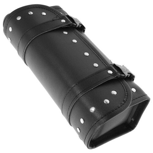 Motorcycle Handlebar Bag Front Storage Tool Bag Durable Waterproof PU Black 1