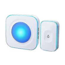 Timbre inalámbrico para puerta con luz estroboscópica, alcance 1000 pies, impermeable IP44, 36 melodías para personas con discapacidad auditiva