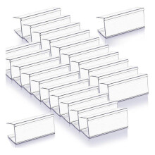 Portaetiquetas para estantes de plástico transparente, 100 unidades, Compatible con estantes de madera y alambre