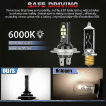 Zestaw żarówek LED H7 do reflektorów 220 W, 60000 lm, 6000 K, białe, światło mijania i drogowe, kompatybilne z samochodami niemieckimi