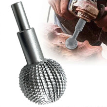 Wood Carving Sphere Burr File Compatible with Head Cutter, Stainless Steel, 40mm