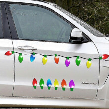 Juego de 72 imanes reflectantes navideños para coche, adornos de bombilla y alambre para la decoración del vehículo.