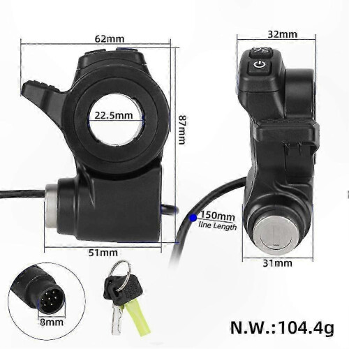 Throttle Switch with Lock and Trigger Compatible with Kukirin G2 Master Electric Scooter 2