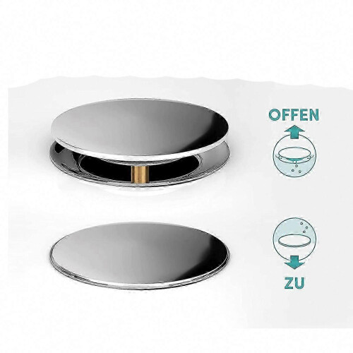 Universal Bath Plug 70mm Compatible with All Standard Bathtubs Rustproof Double Seal Chrome and Brass 1
