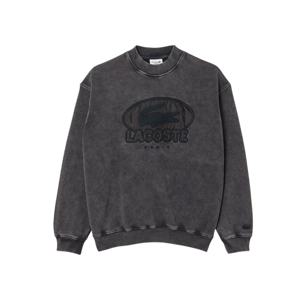Lacoste (S, Black) Mens Embroidered Logo Sweatshirt