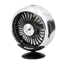 Auton ilmajäähdytystuuletin 5W USB, 3 nopeutta, hopea ABS, 8.8x7.5x3.2 cm, yhteensopiva F102, auton ilmanpoisto, kotiin ja toimistoon