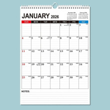 2026-2027 18 Month Wall Calendar 17x12 Inch with Large Writing Blocks, Twin-Wire Binding & Hanging Hook