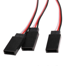 Triple 3-Way Servo Extension Y Cable Wire, 7x300mm, 30 Connector, Metal Plastic Red, compatible with Futaba, for Servo ESC Extension