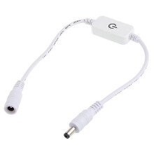 Stmievač LED iTouch, DC 12V-24V 4A, 1-kanálový PWM dotykový spínač pre jednofarebné LED pásy, biely/čierny ABS, vnútorné použitie