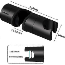 Universelle Duschkopfhalterung, kompatibel mit 18–25 mm Duschstangen, schwarz matt, ABS