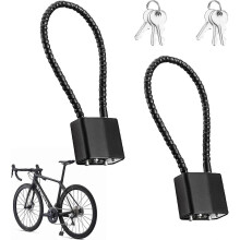 2-Piece Steel Cable Padlock with Keys, Reinforced Long Hook for Suitcases, Bicycles, Cabinets