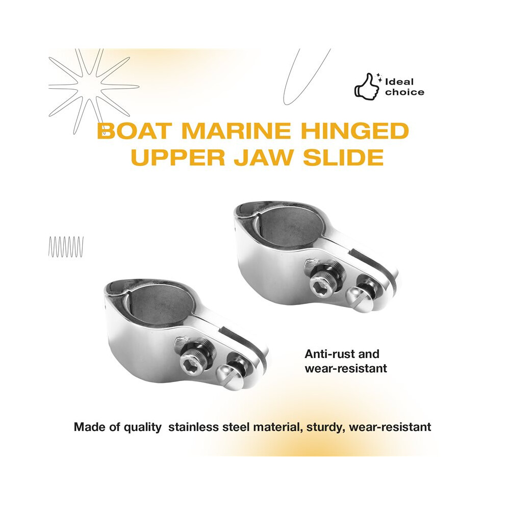 2Pcs 25Mm Boat Marine Hinged Upper Jaw Slide Hardware Fittings Stainless Steel Sliding Jaw Hinge Boat Jaw Hinged 4712720961092