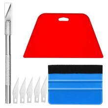 Car Vinyl Wrap and Window Tinting Tool Kit with Scrapers, Cutter and Blades