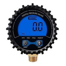 Manomètre numérique de pression des pneus avec écran LCD, capteur en cuivre fileté 1/4", psi, bar, kPa, kgf/cm²