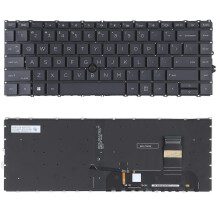 Teclado de substituição Compatível com HP EliteBook 840 G7 G8 845 G7 745 G7 G8, layout US com retroiluminação e stick apontador