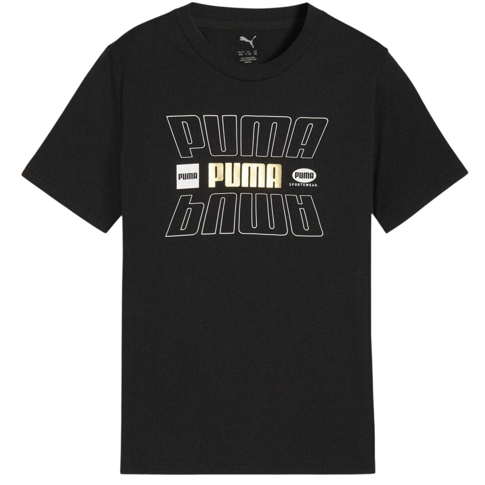 Puma (13 Years, Black) Childrens/Kids Essentials Lab Logo T-Shirt