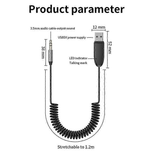 Bluetooth 5.3 AUX Car Adapter with FM Transmitter & Call Noise Reduction 1