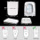 Square Toilet Seat Soft Close Quick Release Universal Fit White Polypropylene Durable 3