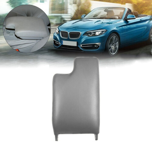 for  E46 3 Series 1998-2006 Leather Armrest Cover Center Console Lid Gray 2