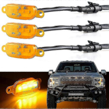 Luces LED para parrilla delantera compatibles con Dodge Ram 1500 2013-2018, estilo Raptor, 12 V, ABS resistente al agua.