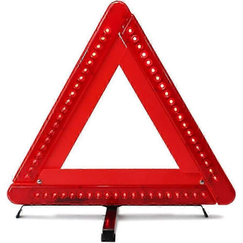 Foldable LED Warning Triangle for Car Roadside Emergency Reflective Safety Sign 40x38cm