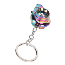 LED Turbo Keychain with Sound and Light Effects, Metal Car Pendant, Battery Powered Electronic Toy