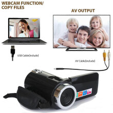Videocamera Full HD per vlogging con microfono esterno, sensore CMOS da 24 MP e schermo LCD orientabile da 3 pollici.