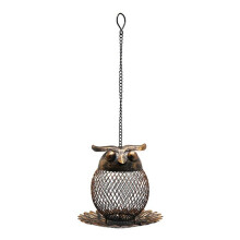 Owl Bird Feeder HäNgjäRn Vild Bird Feeder Papegoja Parakit TillbehöR GåVor för TräDgåRdsdekoration för TräDgåRden