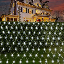 LED-Lichtnetz Garten 192 Dioden 8 Modi Wasserdichte Vorhang 3x2 m — led lichtnetz, lichtvorhang 3x2 m, 192 led dioden, warmweiß ip44