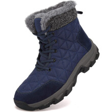 Botas de nieve unisex Botines de invierno impermeables con pelo para trekking Azul 37 — botas invierno forradas