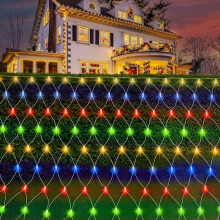 LED-Lichtnetz Lichterkette Vorhang Wasserdicht 8 Modi 150x150 cm — led lichtnetz, led lichtvorhang, gartenbeleuchtung ip44, außenlichter 150x150