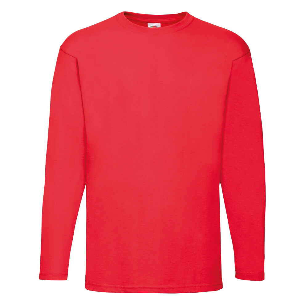 Fruit Of The Loom (2Xl, Red) Mens Valueweight Crew Neck Long Sleeve T-Shirt