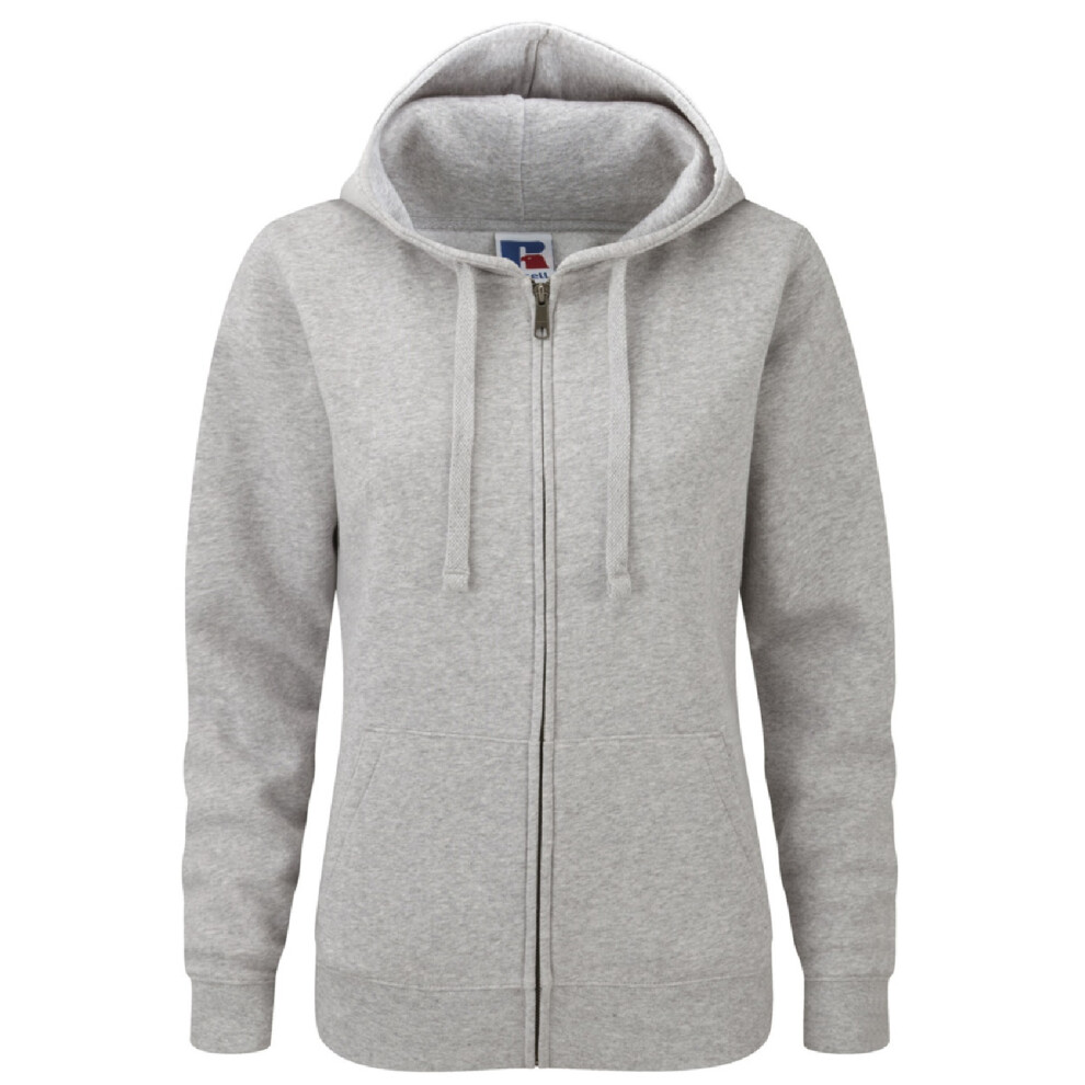Russell (Xs, Light Oxford) Ladies Premium Authentic Zipped Hoodie (3-Layer Fabric)