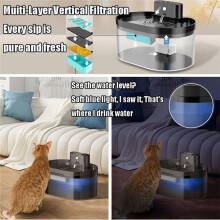 Fonte de Água para Gatos 2.2l/74oz Dispenser de Água para Pets Sem Fio Dispenser Automático de Água para Cães para Beber Fonte de Água para Pets