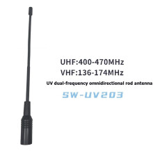 SW-UV203 UHF 400-470MHz VHF 136-174MHz Dual Band Omnidirectional Rakt för Huvudstång Antenn