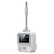 Transmissor e Receptor de Áudio 6.0 com Display LCD Colorido, 3.5mm AUX, Música HIFI, Transceptor Sem Fio para Avião com Microfone