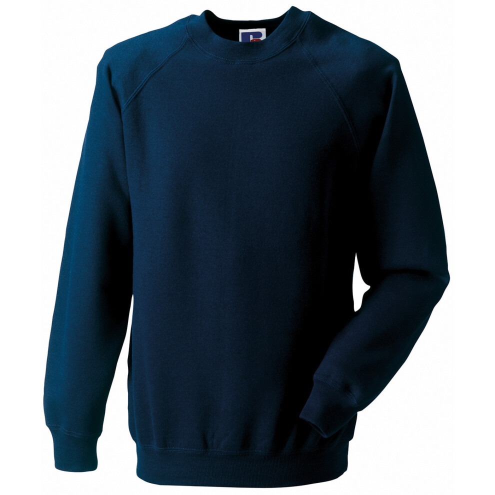 Russell (Xs, French Navy) Mens Spotshield Raglan Sweatshirt