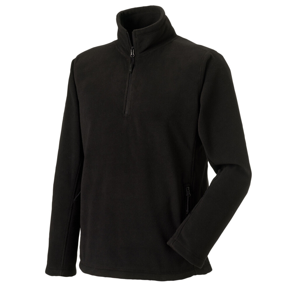 Russell (Xxl, Black) Mens Quarter Zip Fleece Top